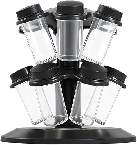 Organizador giratorio para condimentos, soporte de almacenamiento de condimentos para 12 tarros, soporte para condimentos, para gabinete,