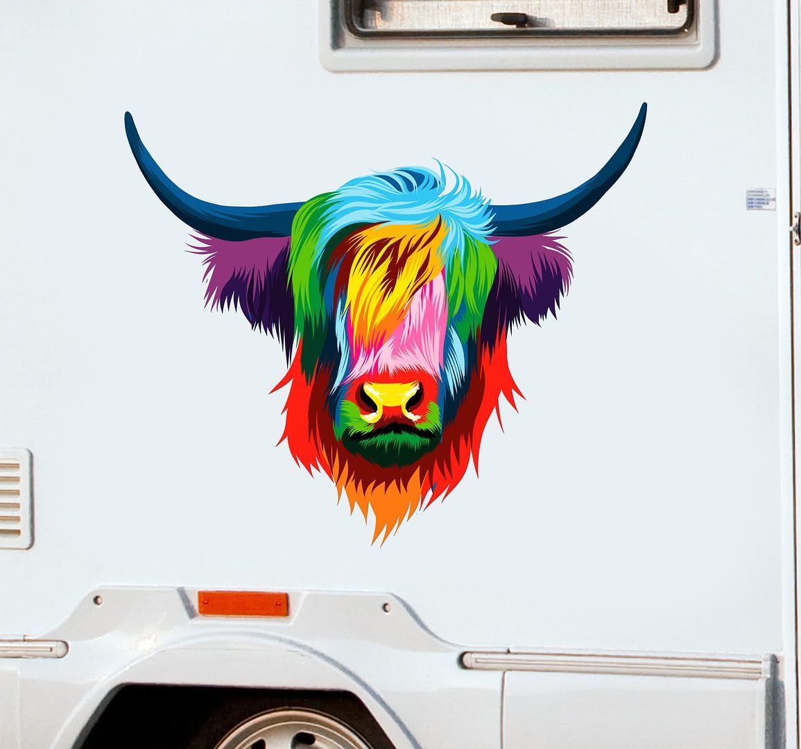 Highland Cow Vinyl Sticker - 3" Window Decal For Cars, Trucks & Laptops - Weather Resistant & Made In USA