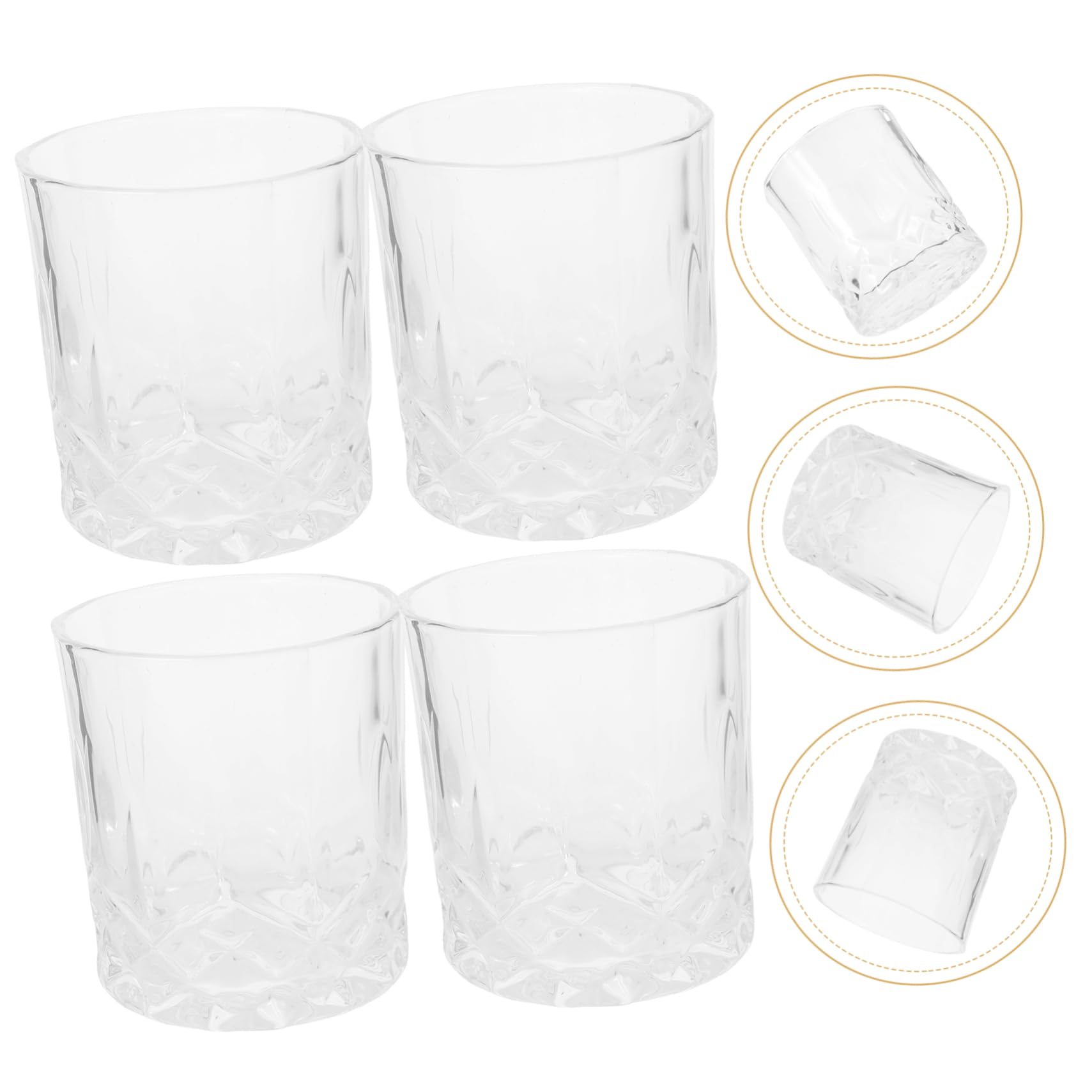 Mipcase 4 piezas Vasos de Whisky de Vidrio de Copa de Vino para Bebidas Elegantes Hogar y Bar