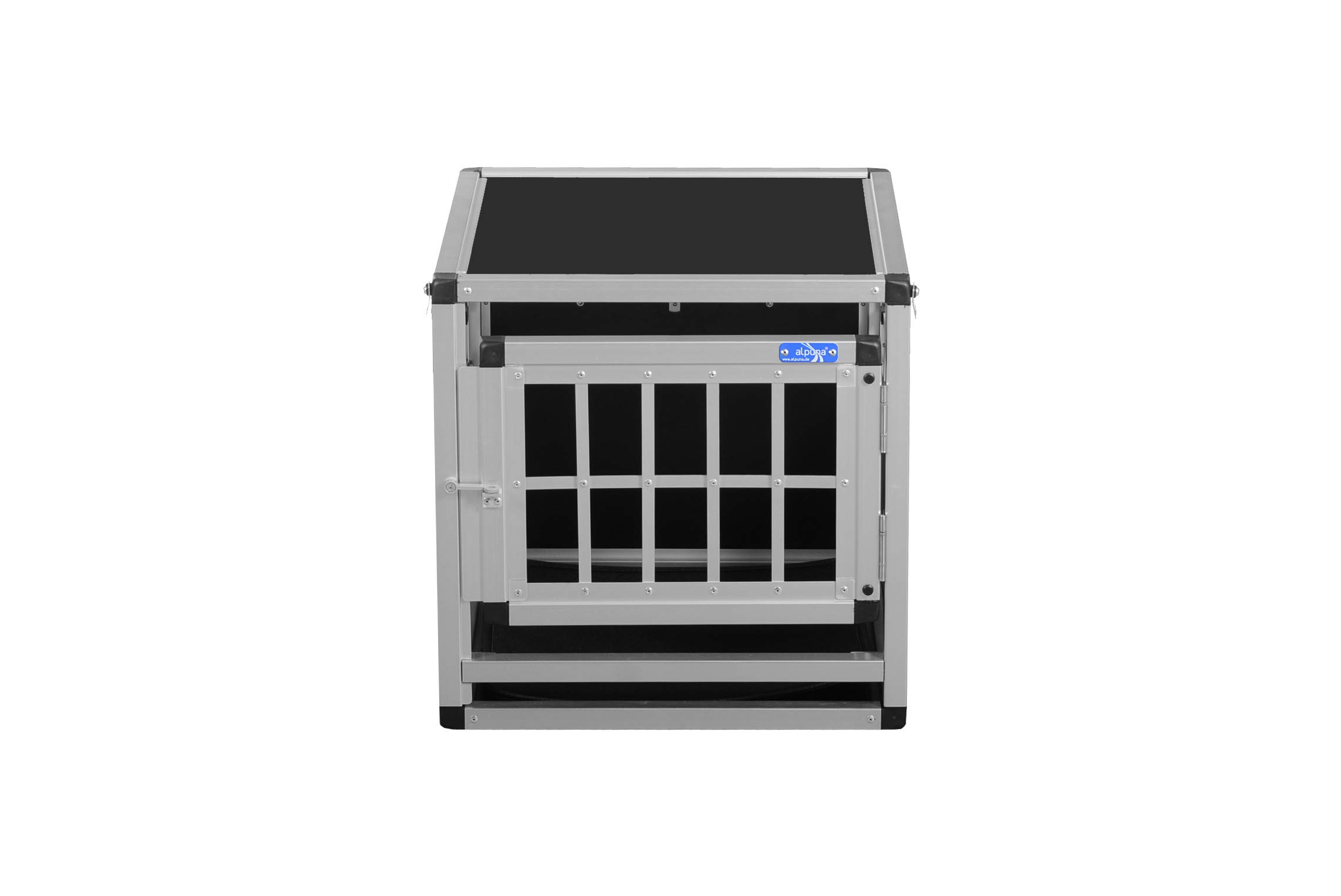 ALPUNA Transportbox N26 – Aluminium Hundebox 50×50×50 cm – Auto Hundebox, sicherer Hundetransport im Kofferraum