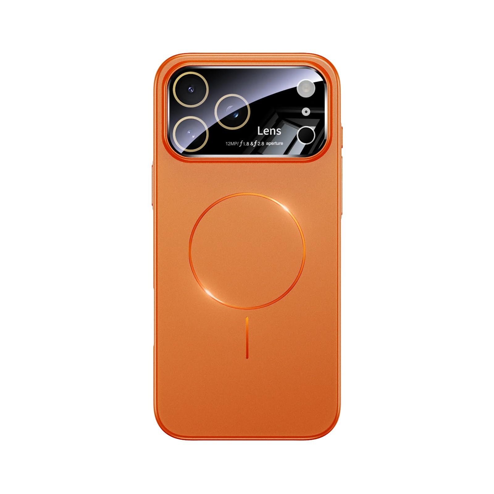 Étui de protection magnétique iPhone 13 orange contre les rayures d'objectif - 6
