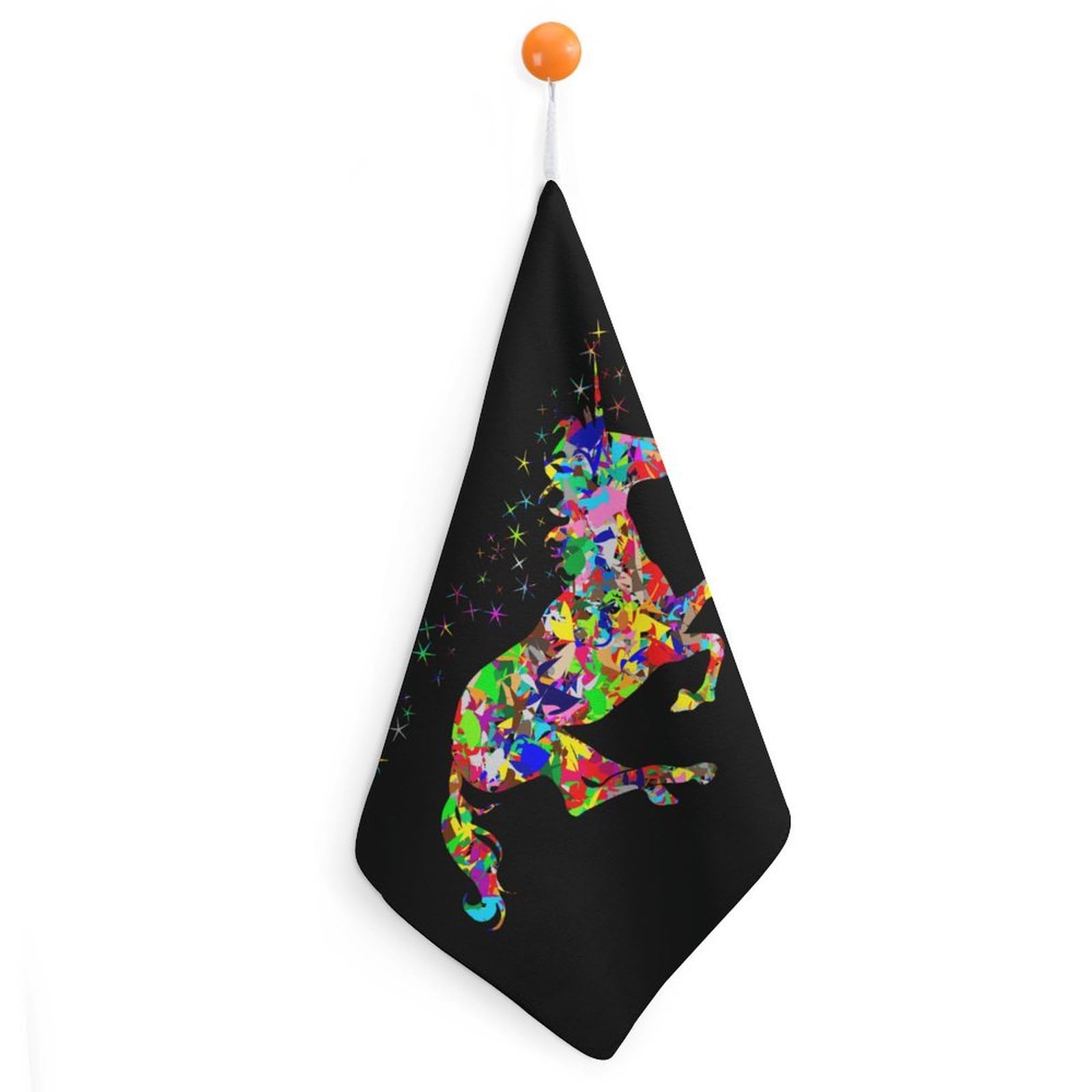 CGSBNGHA Colorful Un-icorns Rainbow Hand Towel Hanging Face Towels Cleaning Cloths Handkerchief for Bathroom Kitchen