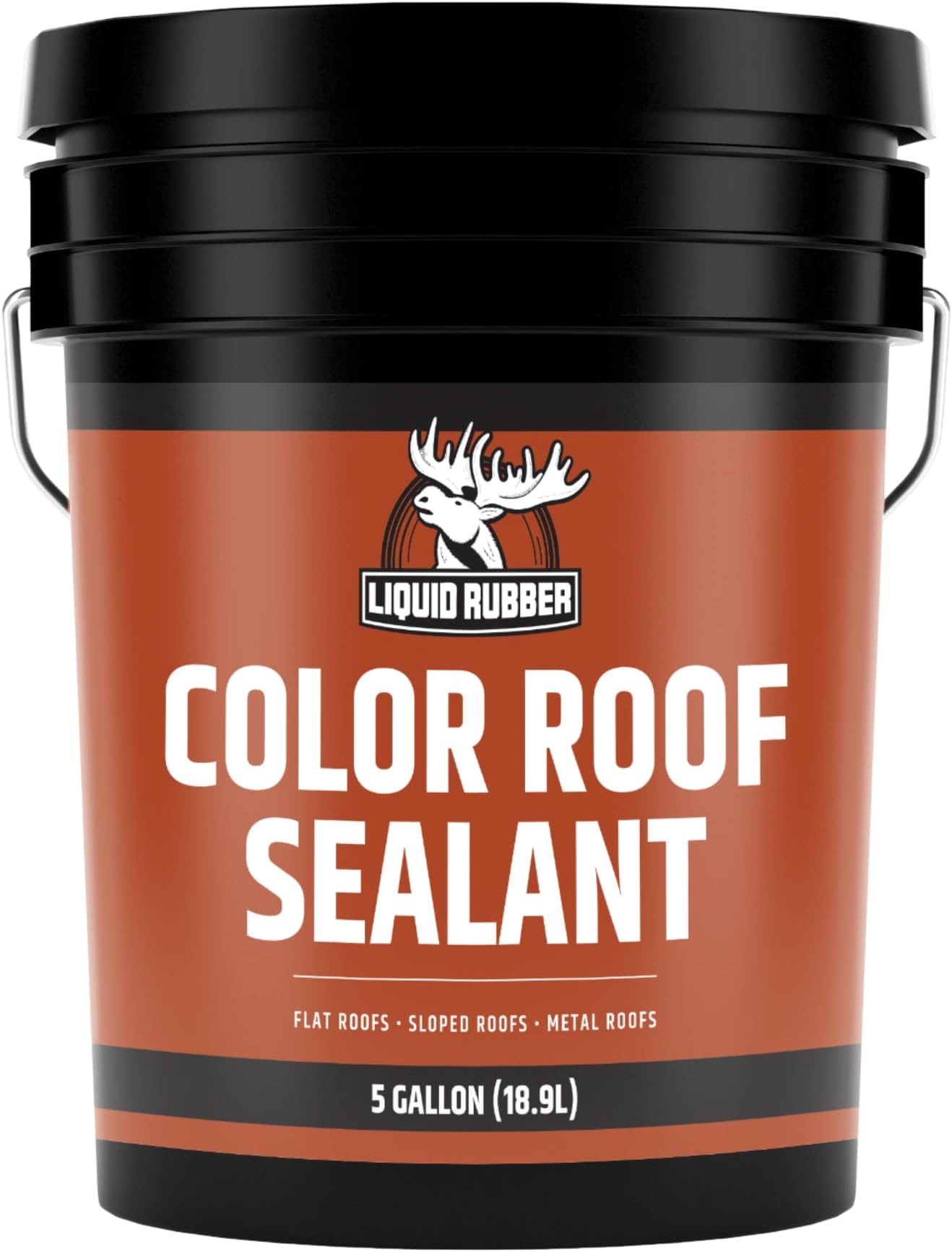 Liquid Rubber Color Waterproof Sealant - Multi-Surface Leak Repair Indoor and Outdoor Coating, Water-Based, Easy to Apply, Dark Gray, 5 Gallon