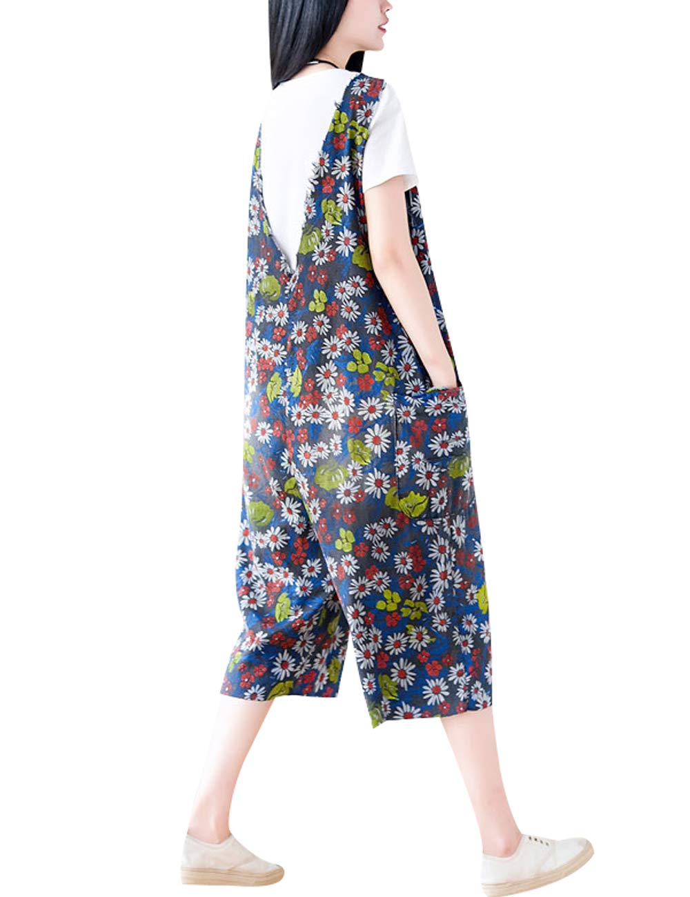 Mujer Sin mangas Peto de mezclilla Mono Monos Pantalones vaqueros