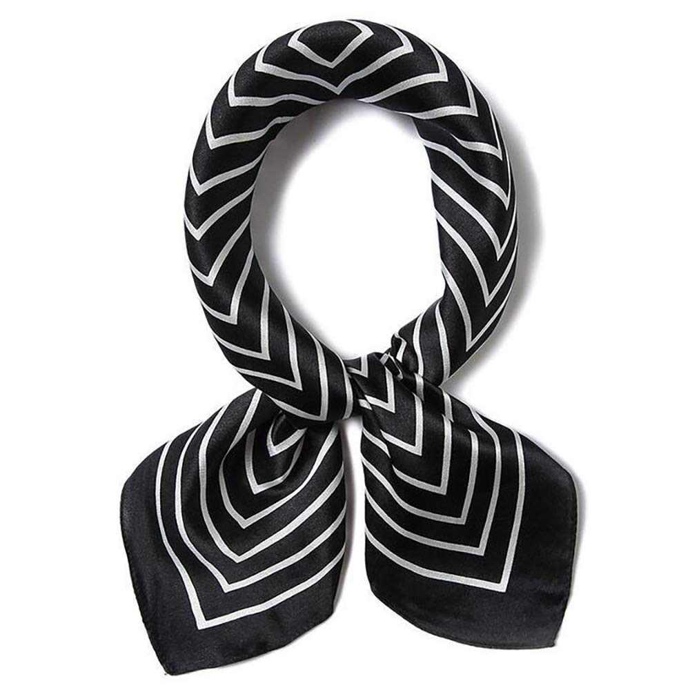 ANDANTINO - Bufanda cuadrada de 100 % seda de morera para el cabello, 65 x 65 cm, pañuelo de seda natural para mujeres y hombres, estampado digital