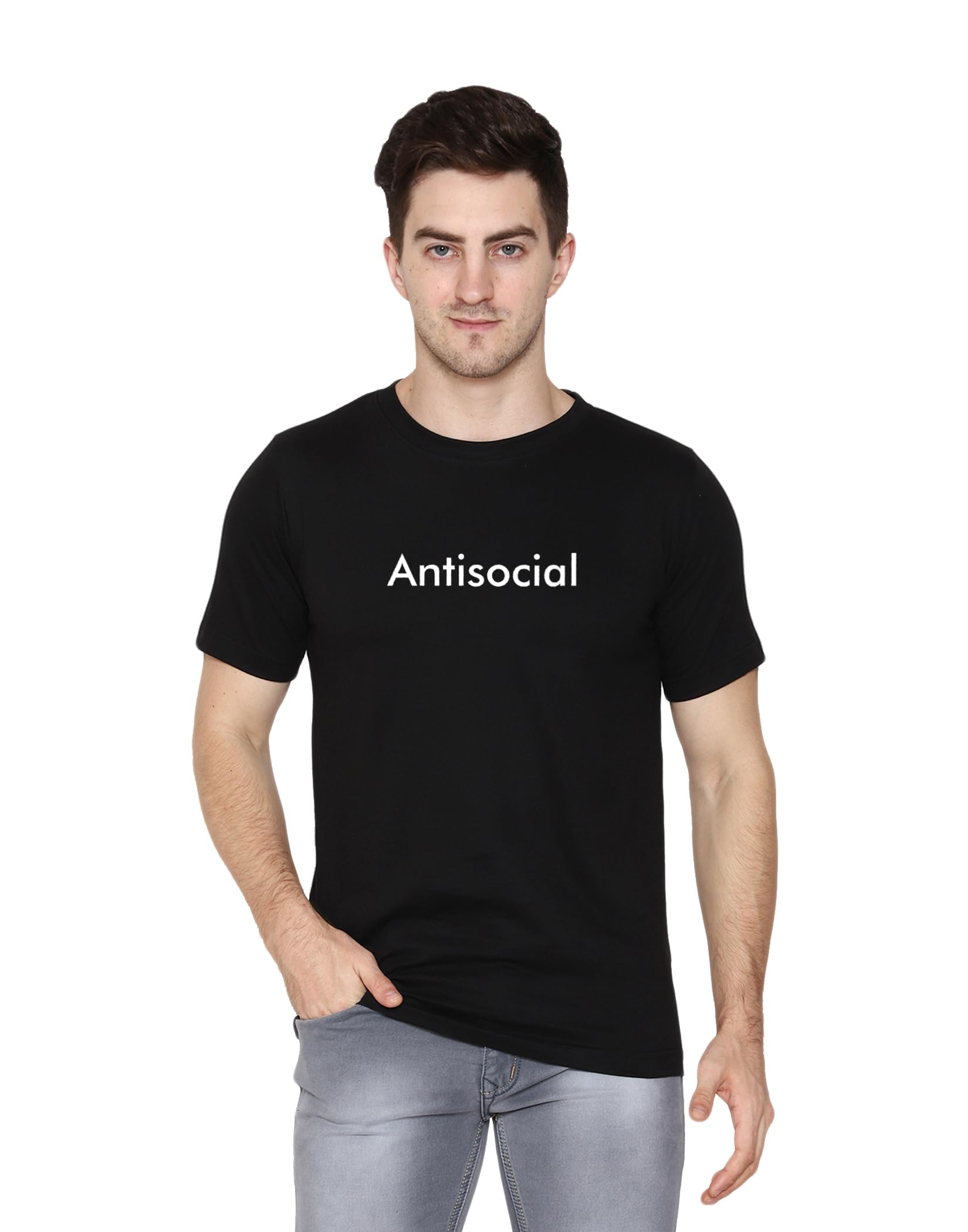 T-shirt TruckGraphic Printed T-Shirt for Men and Women | Anit-Social | T-Shirts for Introverts | Introvert Tshirts | Half Sleeve T-Shirt | Round Neck T Shirt | 100% Cotton T-Shirt