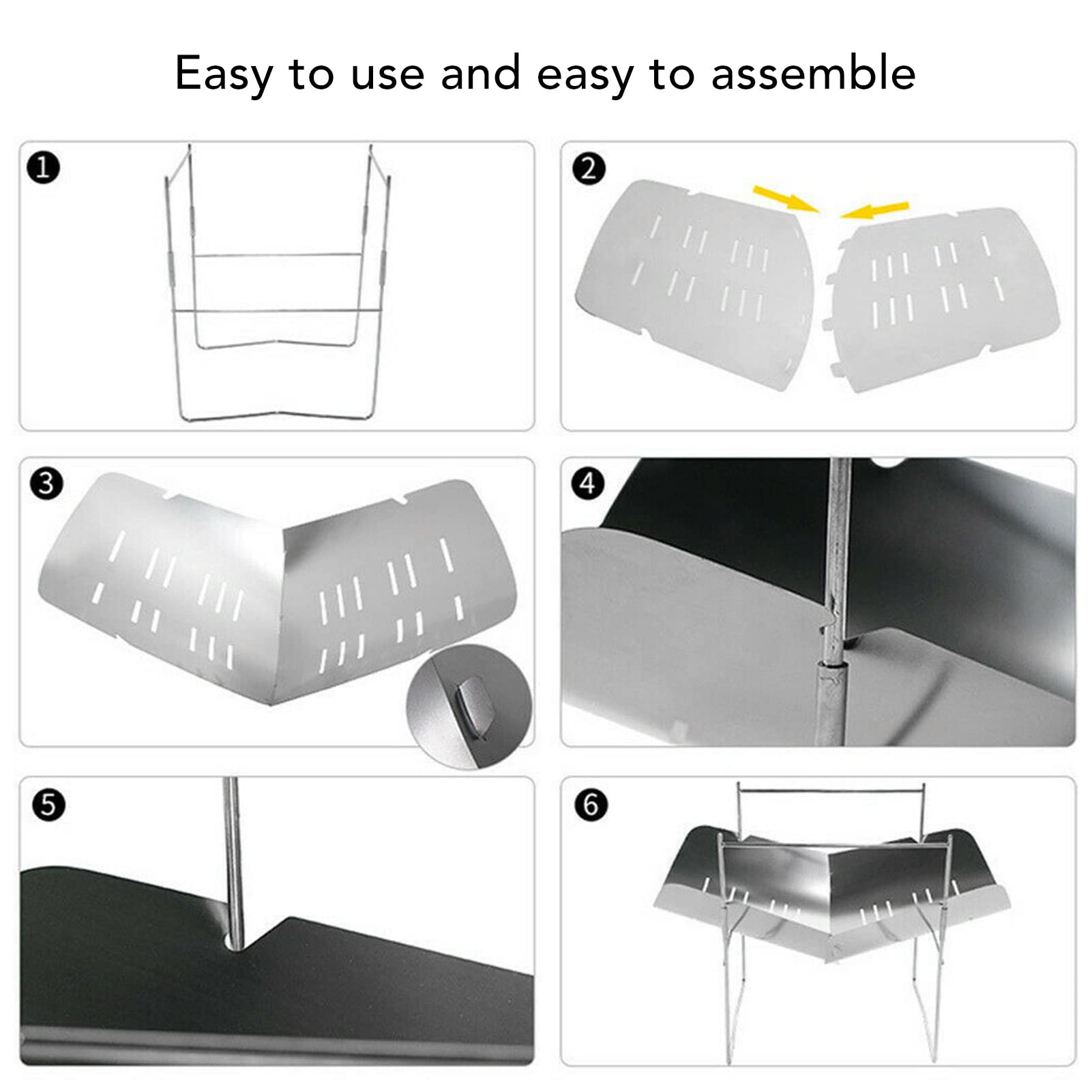 Barbecue pieghevole in acciaio inox, per esterni, a carbonella, da campeggio, per giardino, campeggio (argento