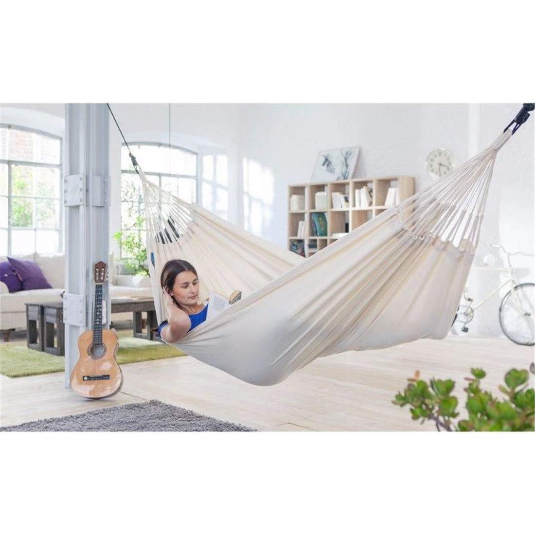 White Hammock 2 Person Double Deluxe Hammock Swing Net Chair Indoor Hanging Chair Hammock Swings