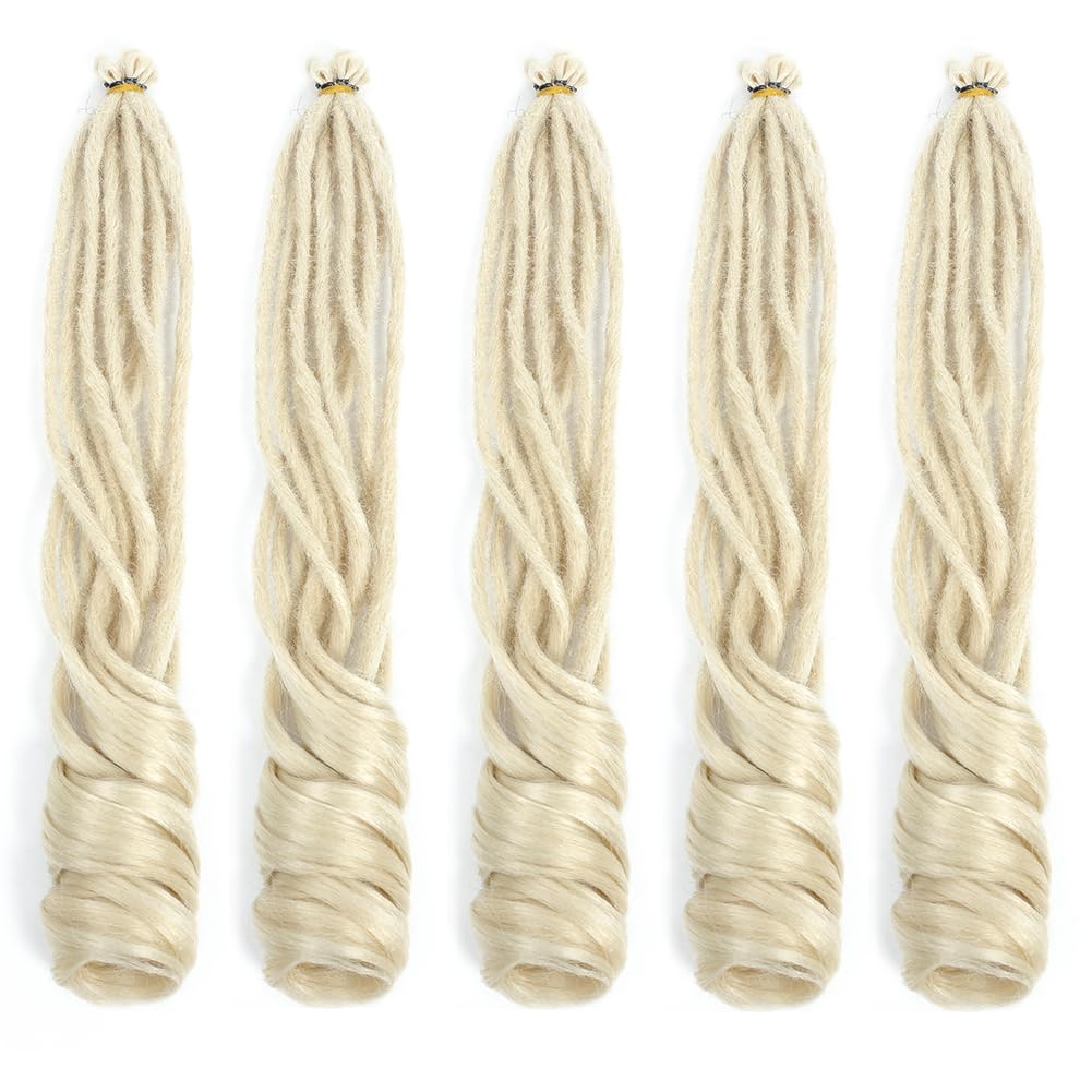 Extensiones de rastas sintéticas de onda suelta de 24 pulgadas, 20 hebras, finas y suaves, rizadas españolas SE (20 hebras, 613#)