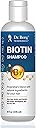 Dr. Berg Biotin Shampoo for Men & Women (Improved High-Performance Formula) - Independently Tested & Certified Paraben- Sulfate- & Silicone-Free - Infused w/Biotin, Argan Oil & Botanicals - 8 Fl oz