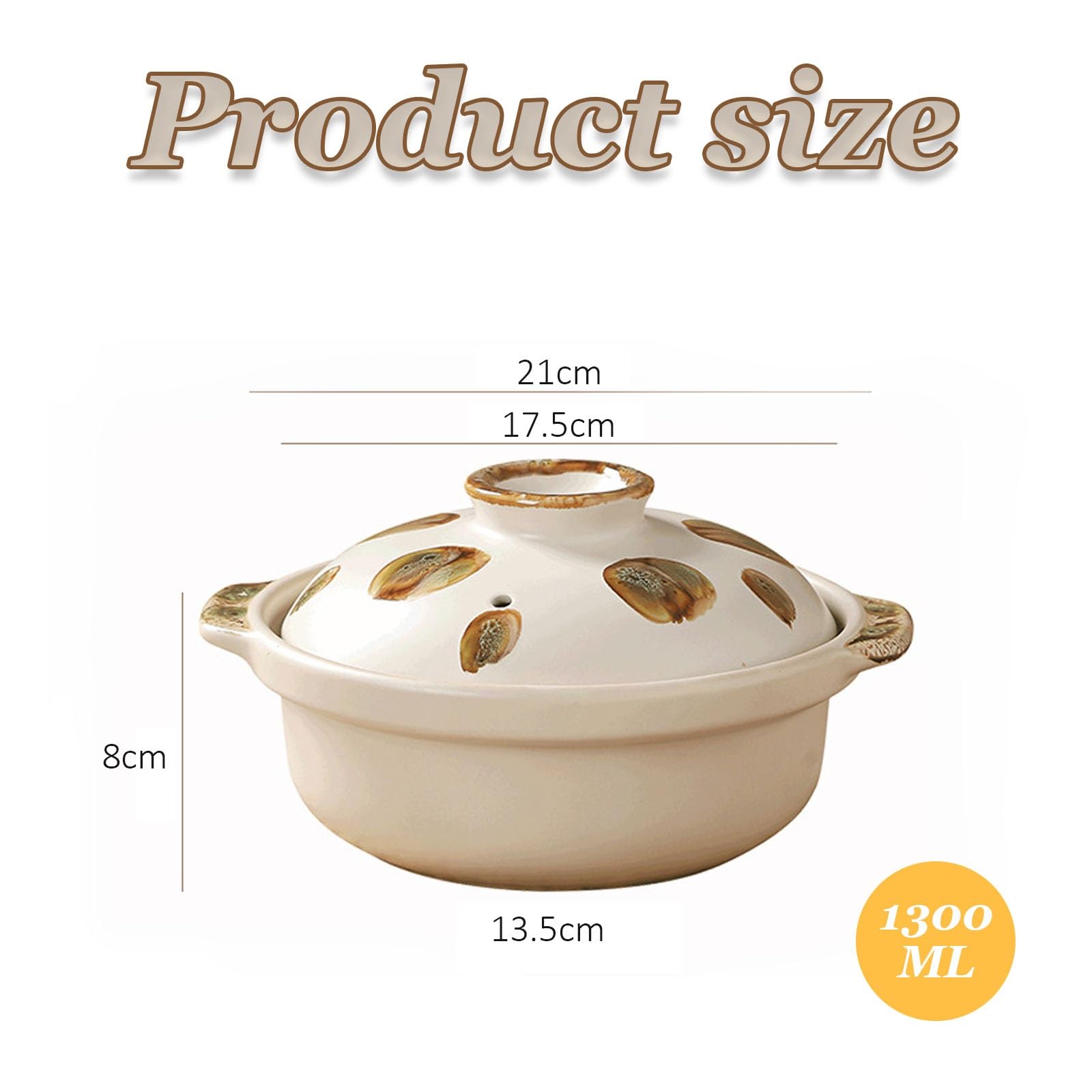 Cacerola de cerámica, resistente al calor, olla de arcilla japonesa, olla caliente aislada para el hogar y la cocina, ideal para cocinar lentamente y servir