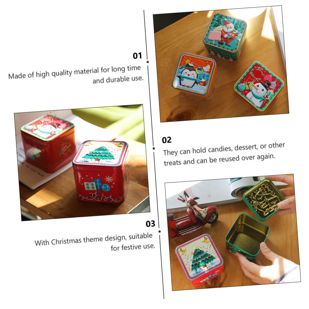 KOMBIUDA 8 Piezas Caja de Obsequio de Navidad Cajas de Dulces Navideños Cuadradas para Guardar Dulces para Galletas para Regalos Navideños Estilo