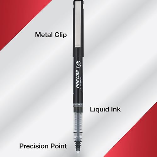 Miniatura 5 de PILOT Precise V5 Stick - Bolígrafos de tinta líquida con punta extrafina 05 mm tinta negra paquete de 5 26010