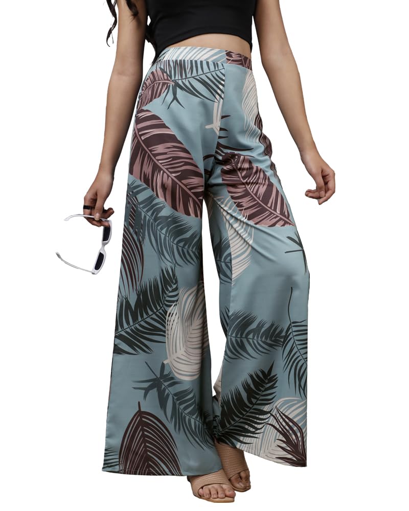 Eyebogler Women Graphic Printed Pure Cotton Palazzo