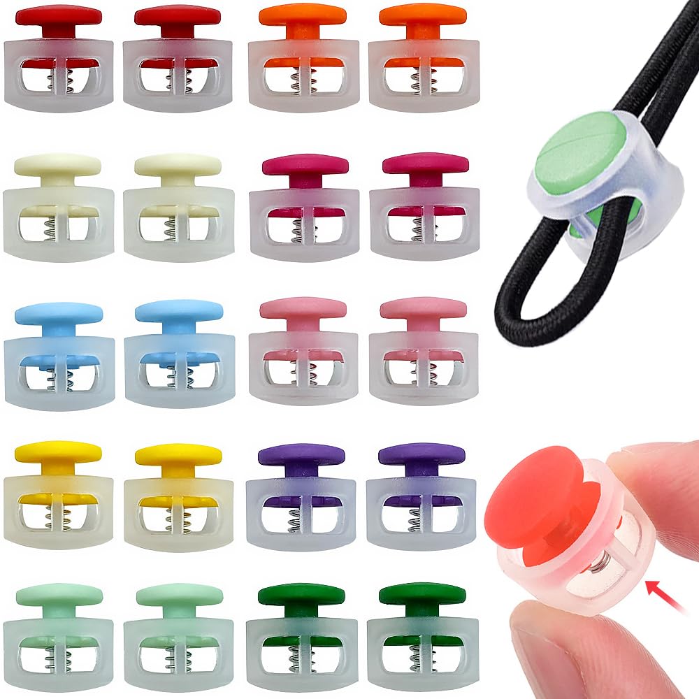 Amazon.co.jp: コードストッパー 2穴 スプリングコードストッパー 20個