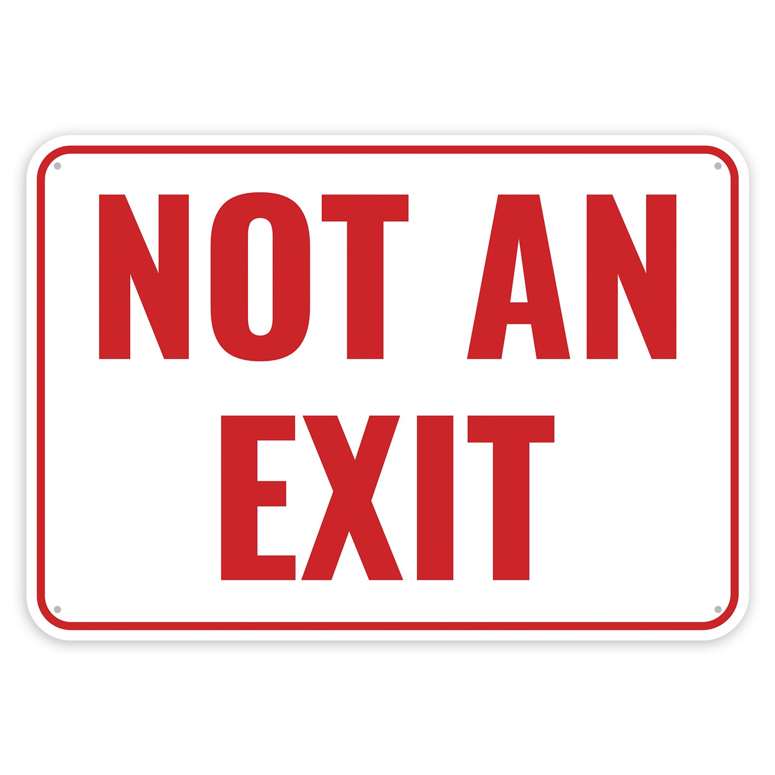 Not An Exit Aluminum Sign, Business Restricted Door Notice, 12x8 Inch