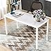 DlandHome 47 inches Medium Computer Desk, Home Composite Wood Board Desk, Decent and Steady Home Office School Desk/Workstation/Table, BS1-120WW White and White Legs, 1 Pack