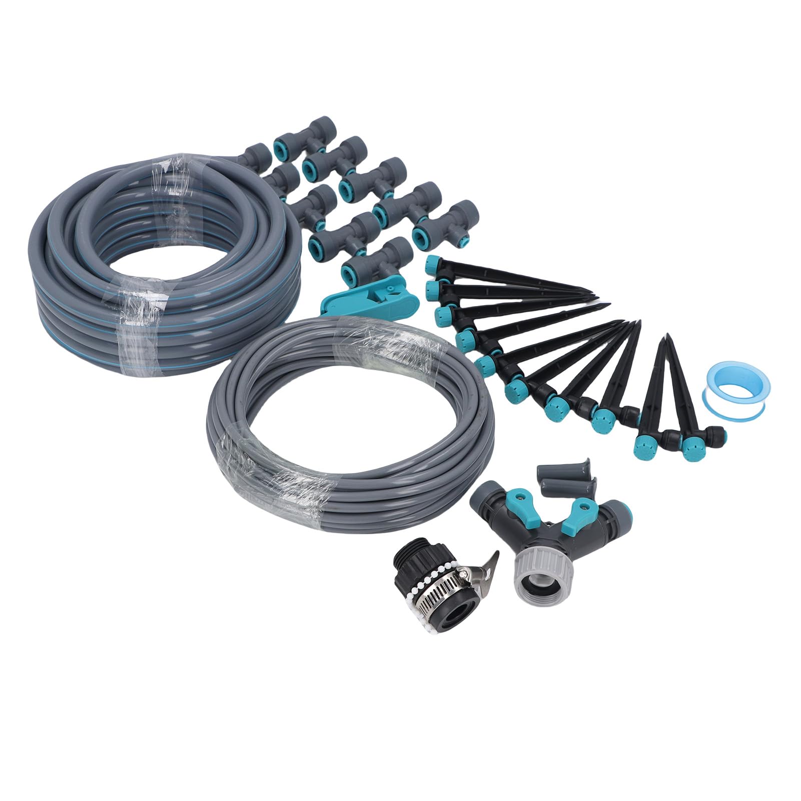 de Riego por Goteo con 8 Agujeros, Kit de Riego Jardín 32,8 Pies Largo para Césped Invernadero, Material ABS PVC Resistente