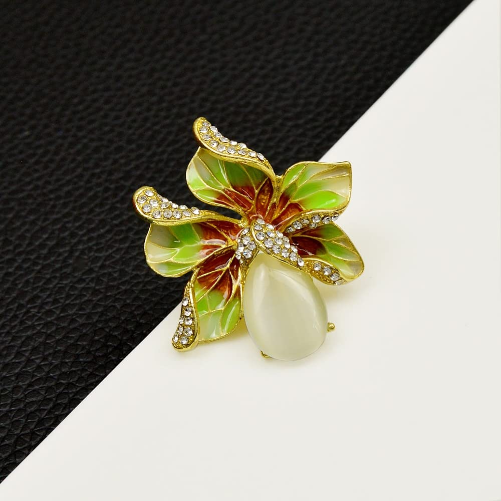 Brooch Broche de Cristal for Mujer, broches de Flores de Diamantes de imitación for Mujer, Broche de Moda esmaltado, Accesorios de Boda