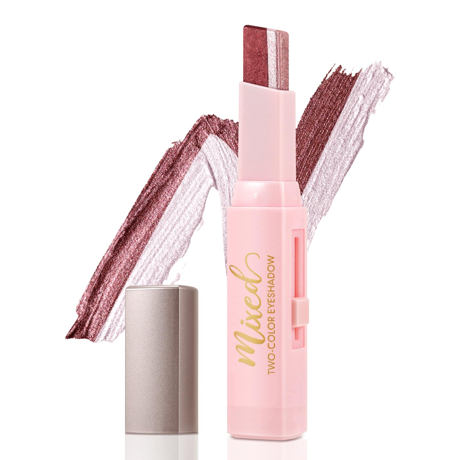 Boobeen Glitter Crema Sombra de Ojos Lápiz Impermeable Sombra de Ojos Stick Doble Colores Shimmer Crema Sombra de Ojos Pen Crear Larga Duración Sombra de Ojos Maquillaje
