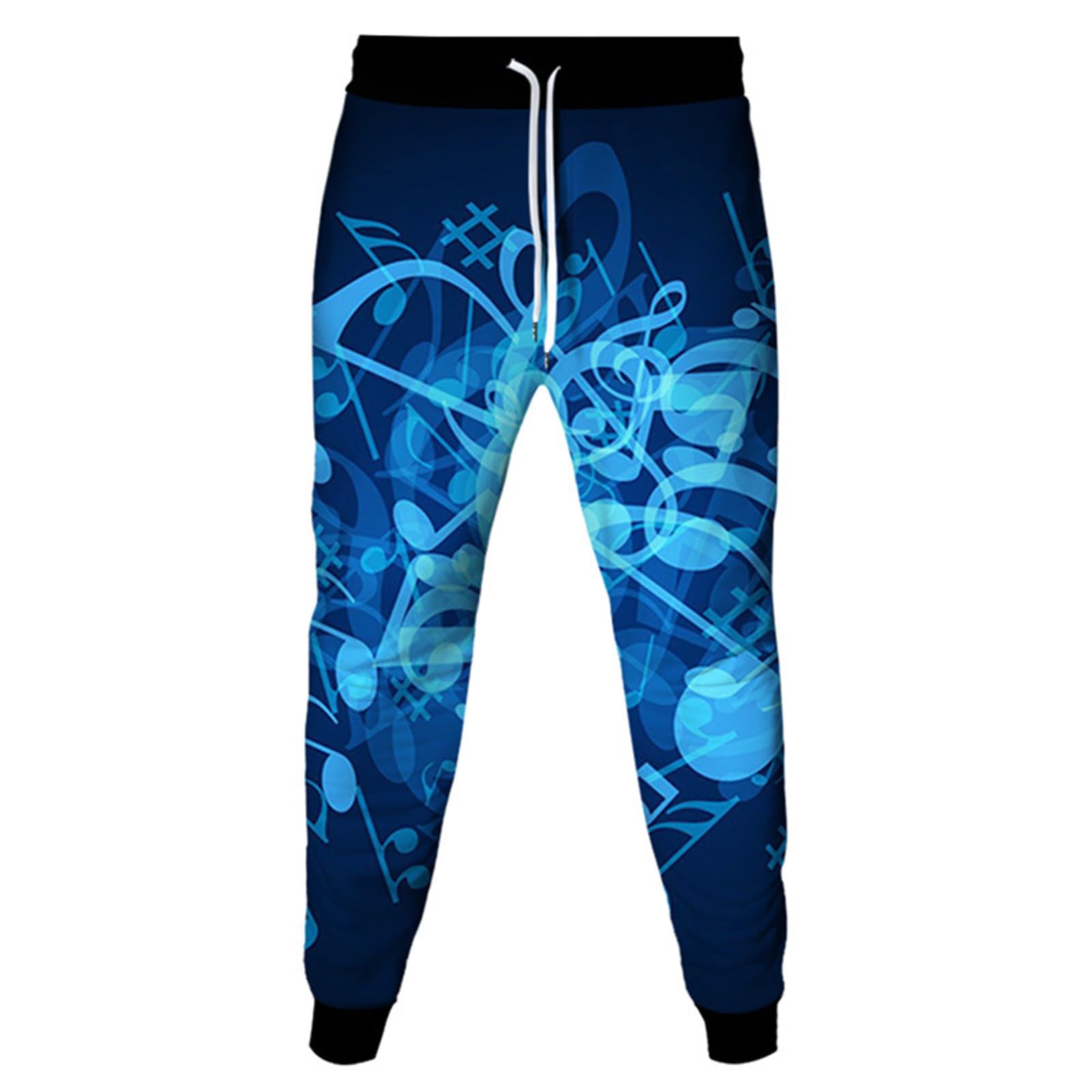 doyouwantmore Music Notes 3D Printed Jogger Pants for Men Casual Loose Sport Pants Hip Hop Street Sweatpants Trousers