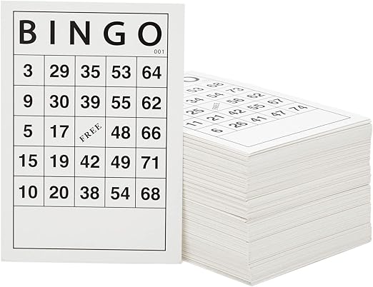 Juvale 180 Sheets Reusable Paper Bingo Cards Bulk for Adults, Disposable Number Game Set for Large Groups (6x4 in Paper Sheet)