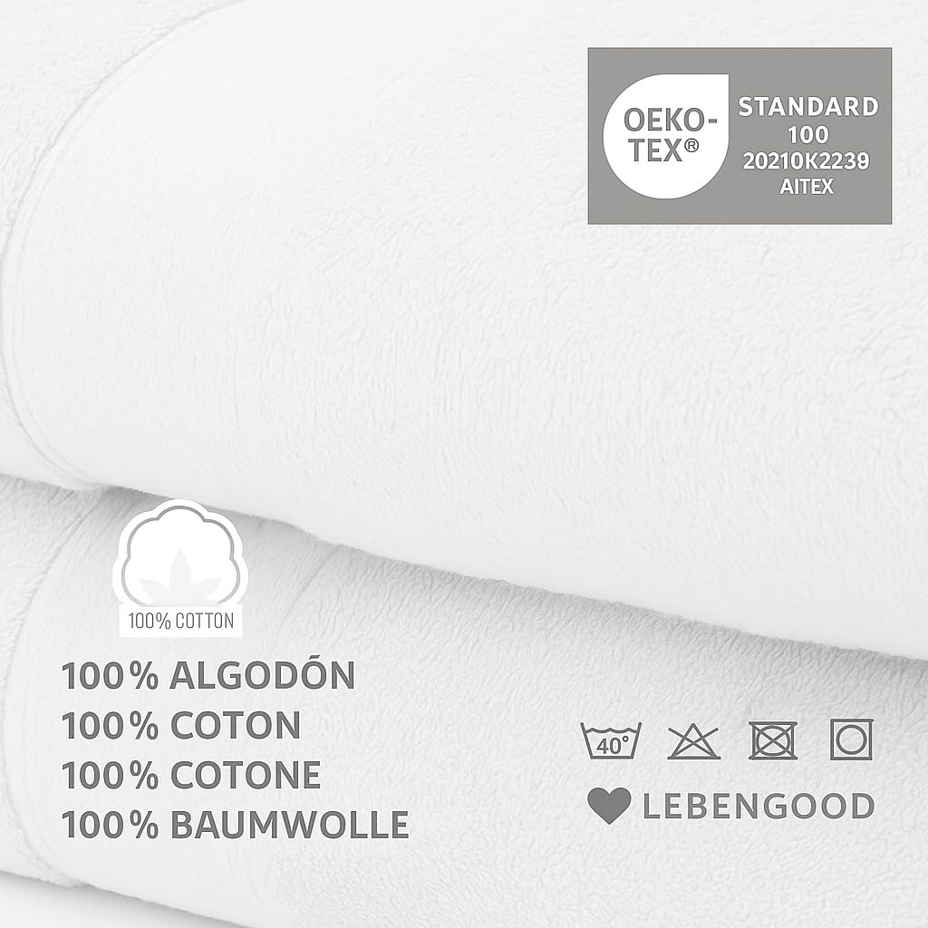 Ali Brothers Set 3 Asciugamani in Spugna 100% Cotone Bianco – Morbidi e Assorbenti – 38x50, 50x90, 70x140 – Per Casa, Hotel, B&B, Spa – Alta Qualità, Lavabili e Traspiranti