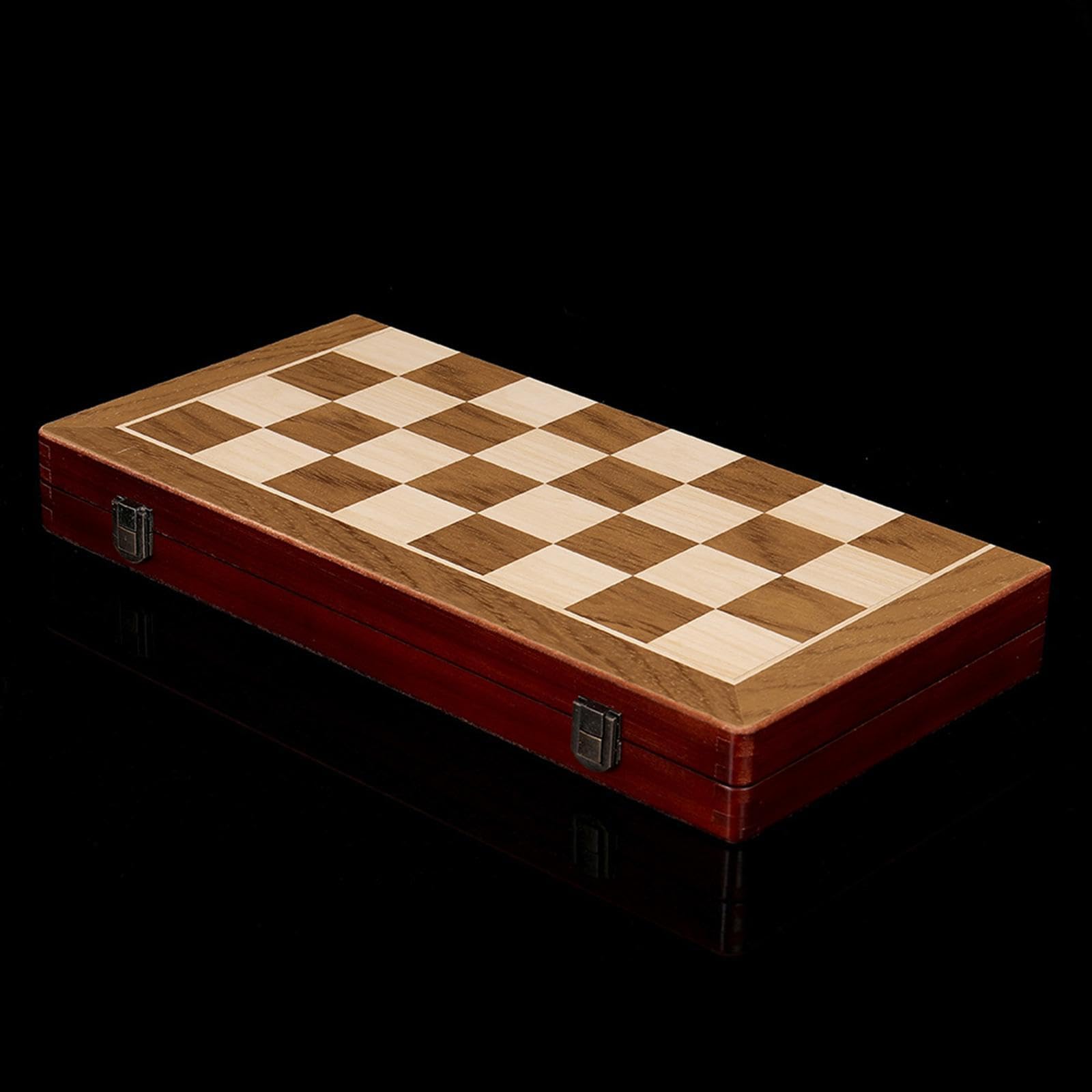 Juego de Ajedrez Y Damas Plegable, Tablero de Madera para Principiantes, Juego Educativo, 15 Pulgadas