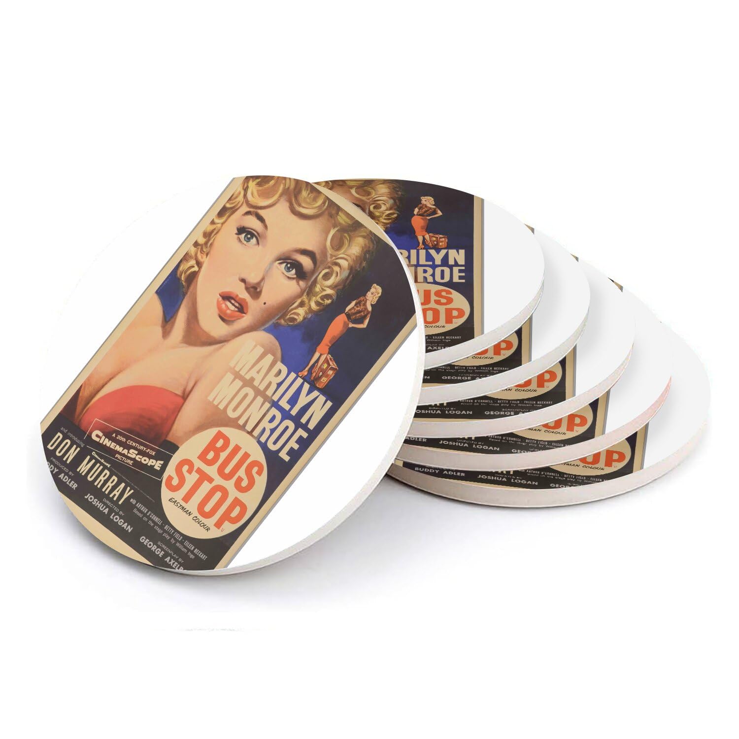 Sous-verres ronds en céramique vintage pour apéritif rétro et décoration de table bistrot