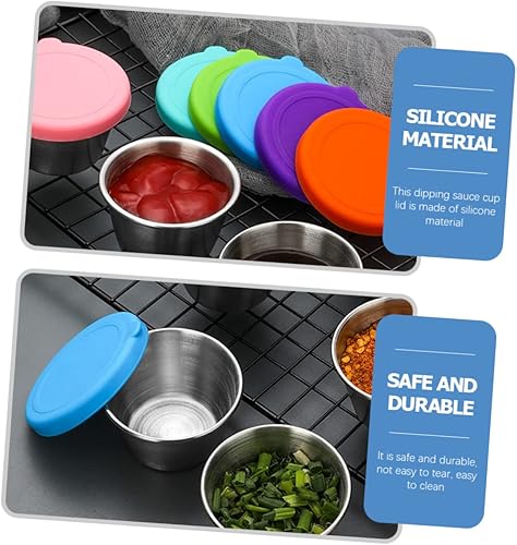 Miniatura 6 de BESTonZON 6 tapas de silicona para salsas, tapas elásticas de silicona, tapas para latas de comida para perros, tapas de latas de silicona para
