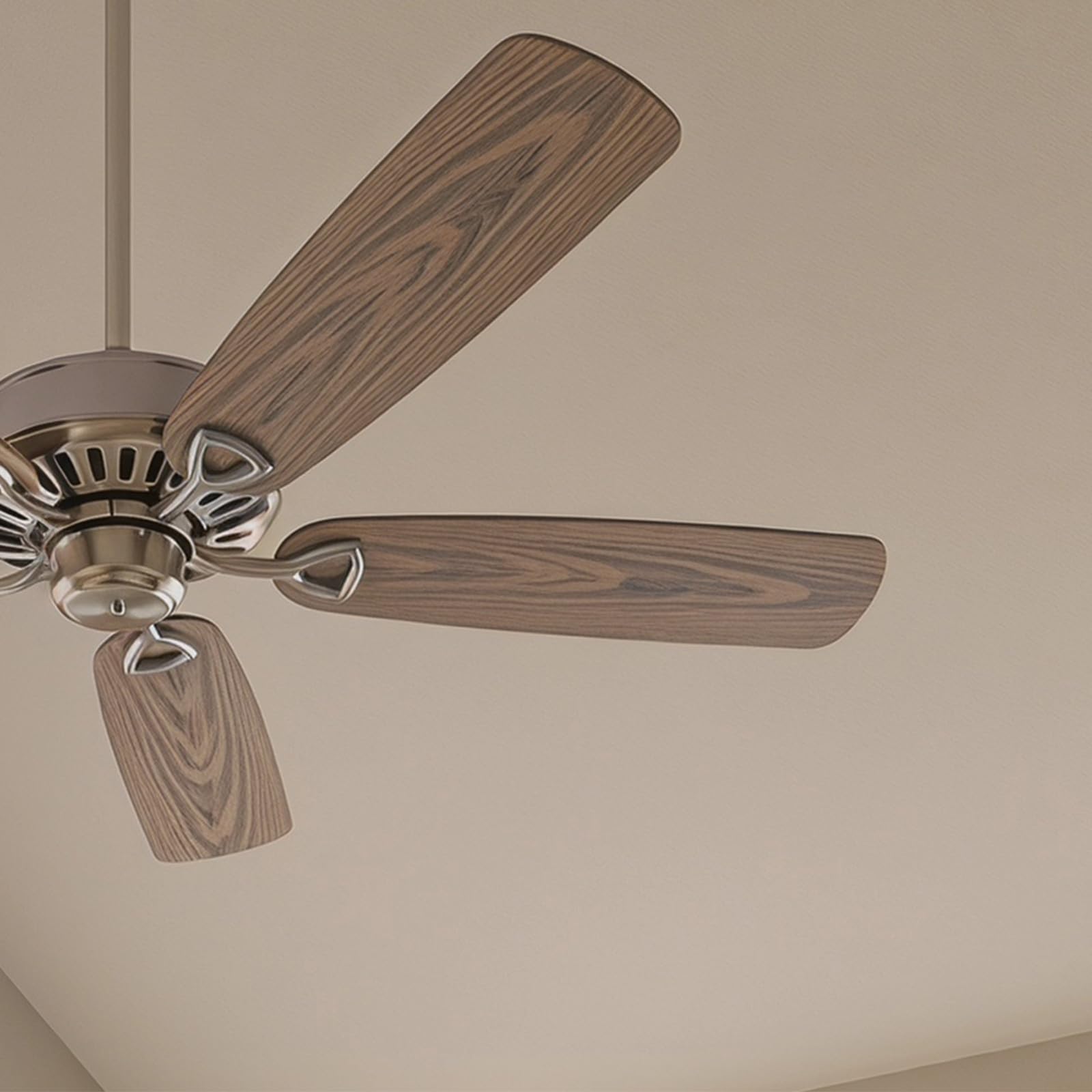 4 aspas para ventilador de techo: Aspa de plástico de 21" con acabado imitación madera, compatible con ventiladores de 52" - Resistente a la intemperie e impermeable, con