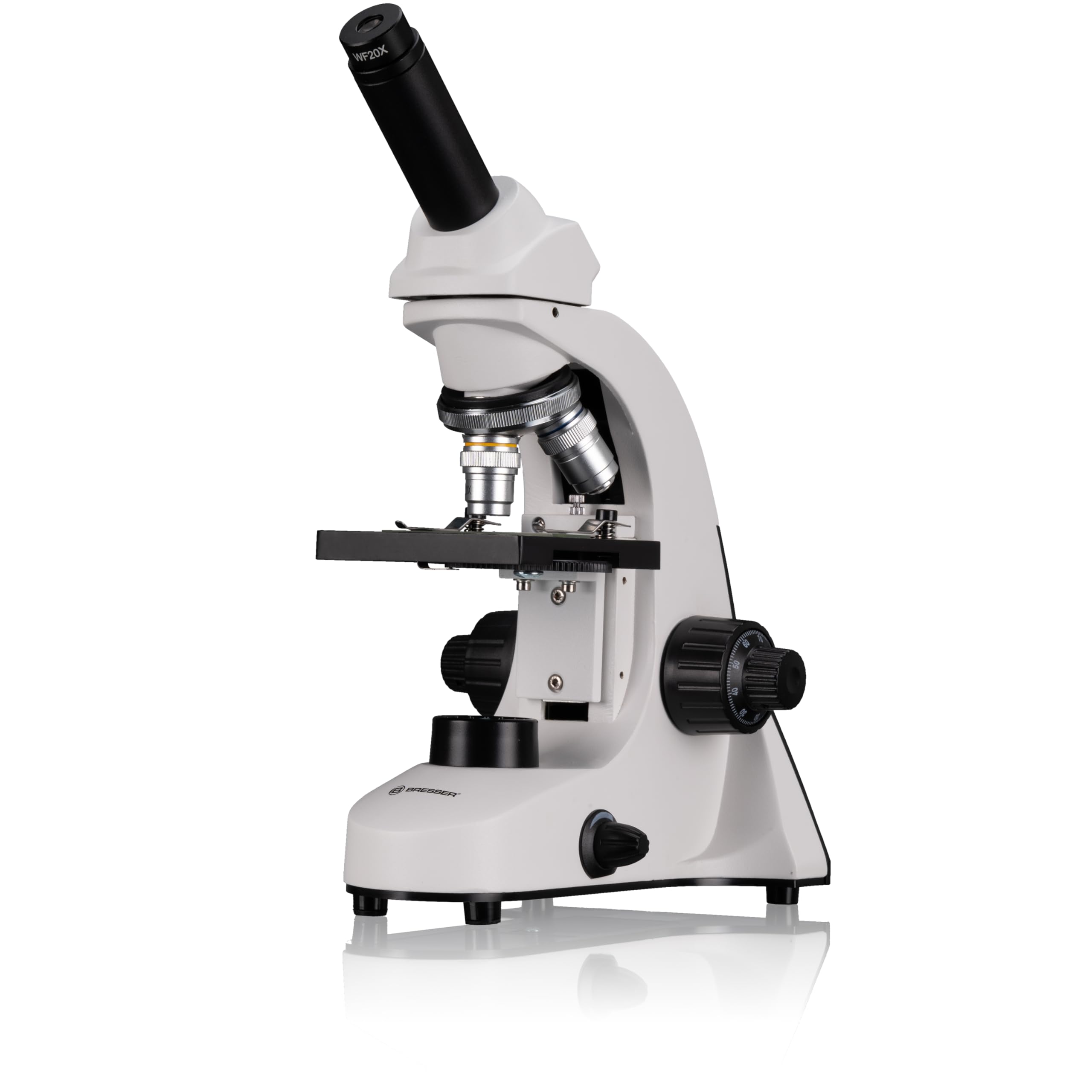 Bresser Microscopio 40x-1600x con Luz LED Superior e Inferior Enfoque Fino & Soporte para Smartphone