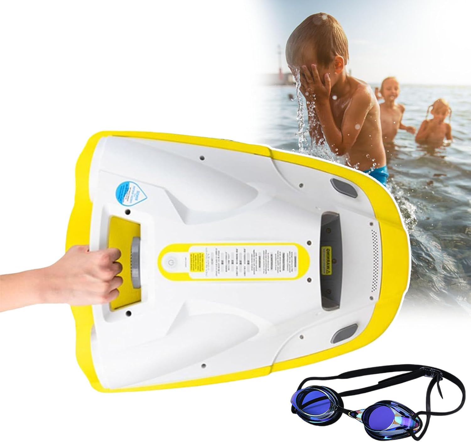 Electronic Swim Kickboard,Water Sports Equipment,400w Floating Swim Board,Two Speed Adjustment,with Battery/Charger/Swimming Goggles,Suitable for Both Kids & Adults,Simple to Use
