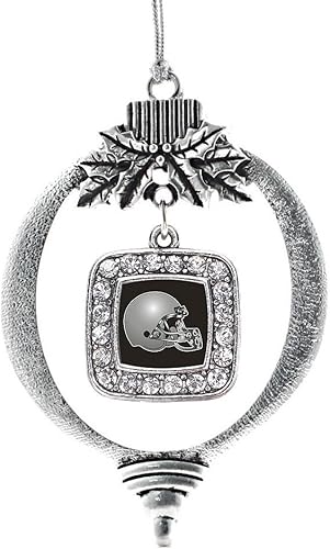 Miniatura 141 de Inspired Silver - My Vintage Initials - Adorno con dije de letra J - Adornos navideños cuadrados de plata con joyas de circonita cúbica