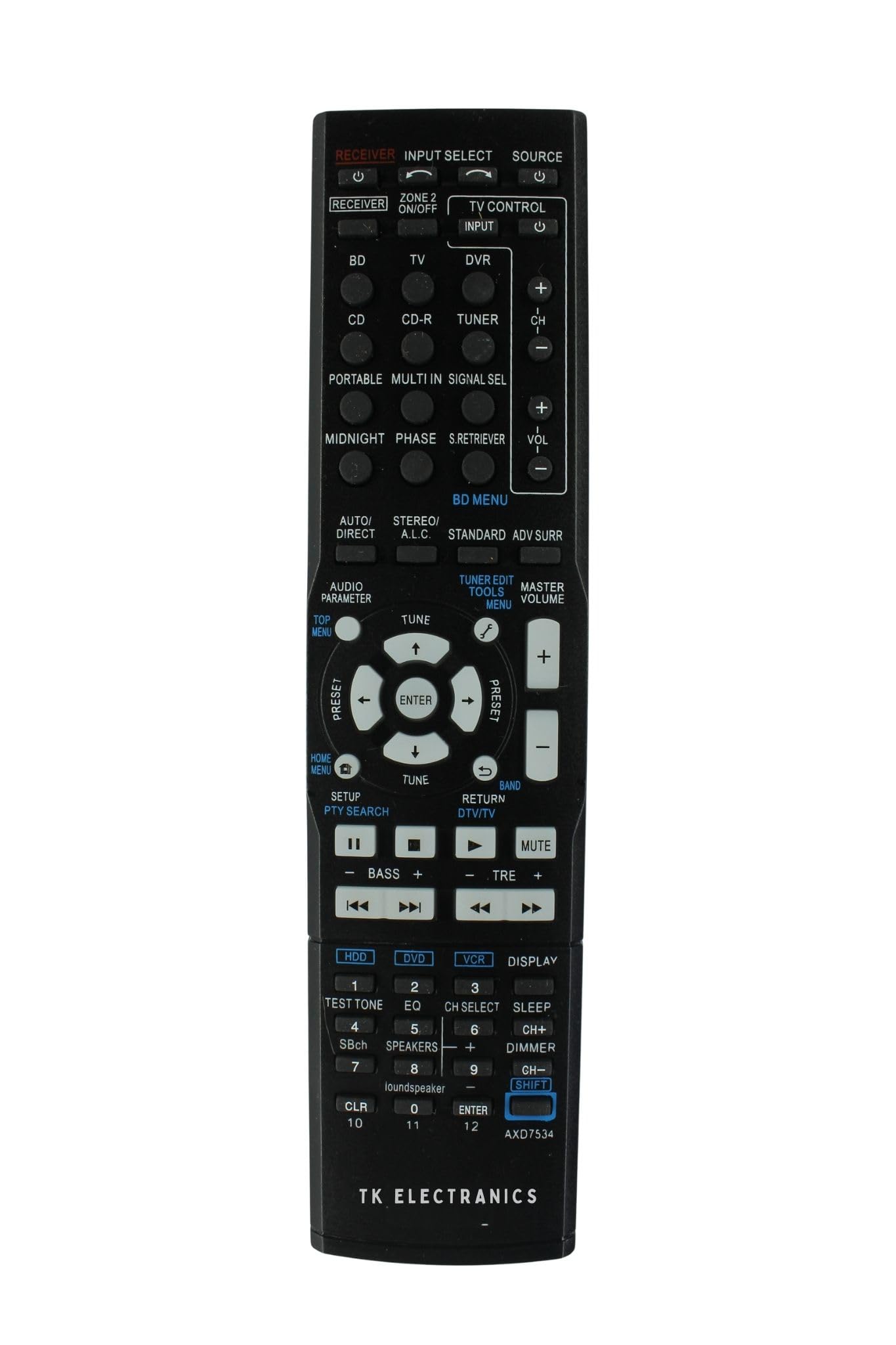 Compatible Remote for Pioneer AV Receiver Compatible, VSX Series, AXD7534 Remote Control,Black(TKE-541)-image-15