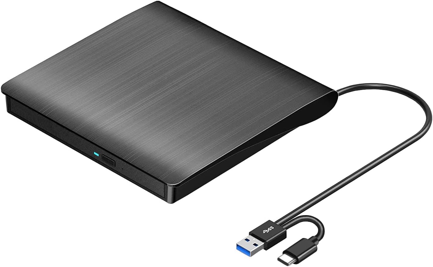 External USB 3.0 Portable CD DVD +/-RW Drive Burner Slim DVD/CD ROM Rewriter Player Superdrive, High Speed Data Transfer for Laptop Mac/Book Desktop PC, Plug and Play