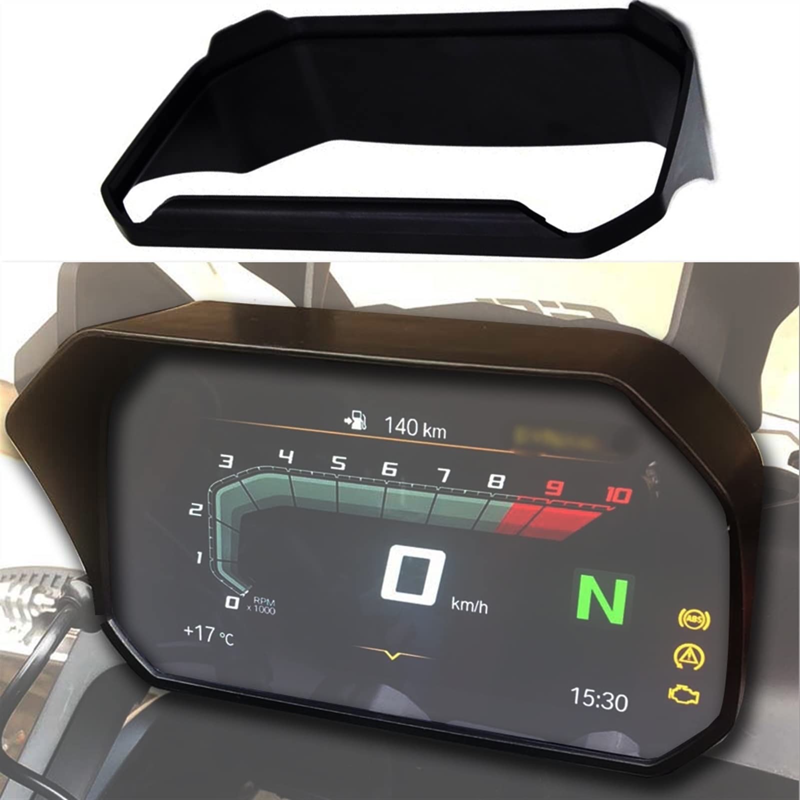 Parasole Per Cruscotto BMW R1200GS 2013-2017 - Visiera Antiparassole Per Tachimetro, Plastica ABS Nera