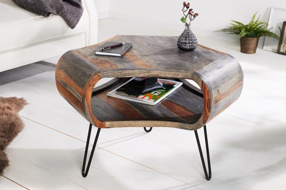 Couchtisch ORGANIC LIVING 70cm - schwarz natur - Sheeshamholz