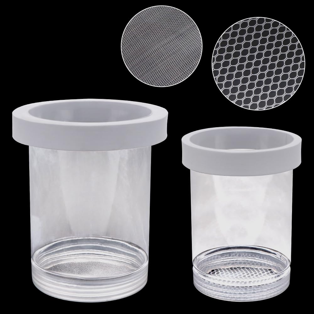 2 Pack Floating Hatching Box Acrylic Suspended Fish Tank Isolation Box Breeding Box Fish Egg Isolation Net Incubation Box (L-Fine Mesh and M-Coarse