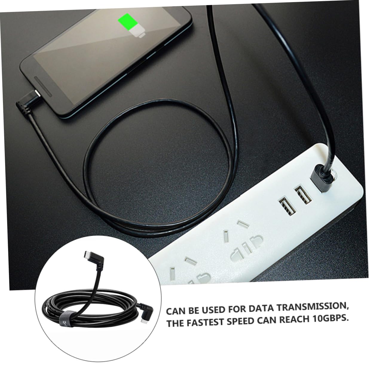 HEMOTON 3piezas Cable De Carga Vr De Doble Tipo c Para Conexión De Metros Diseño De Codo De Grados Transmisión De Datos Duradero y Confiable