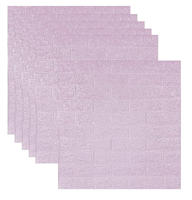 Image of CVD 3D PE Foam Self-Adhesive Wall Stickers | Purple Wallpaper for Home, Hotel, Living Room, Bedroom & Cafe | DIY Decorative Panel (70 x 70 cm, Approx. 5.8 Sq. Feet, 1 Piece)
