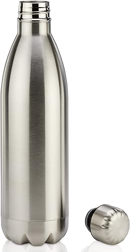 Miniatura 2 de PARNOO Botella térmica de acero inoxidable caliente y frío de 30 onzas triple pared aislada al vacío 13 x 4 pulgadas