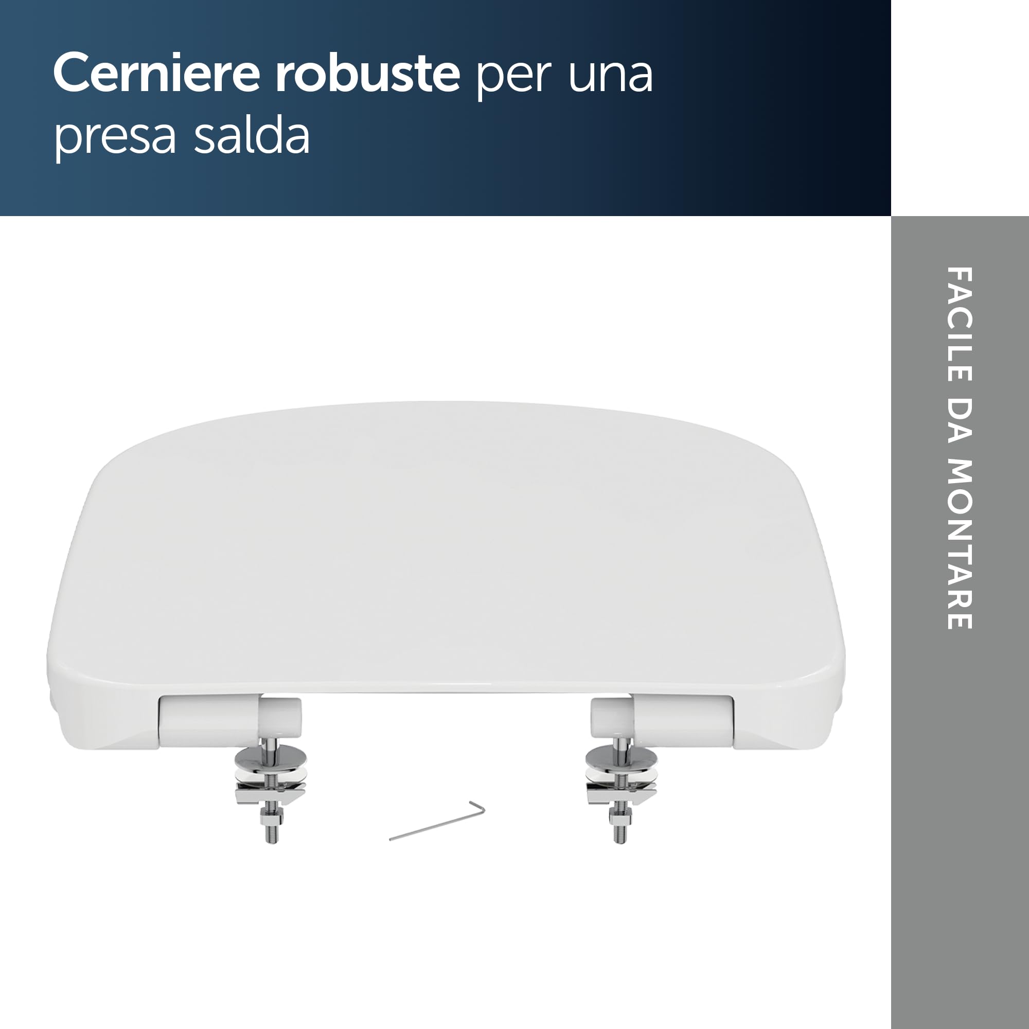 Ideal Standard Gemma 2 sedile per WC con forma a D sottile – Bianco (Alpin)