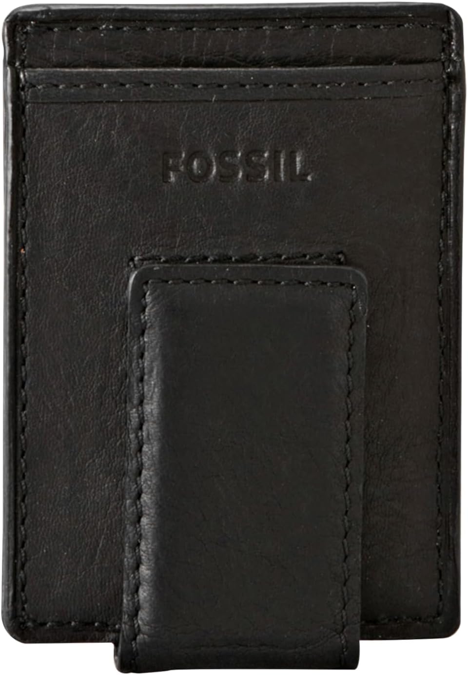 Men's Leather Minimalist Magnetic Card Case with Money Clip Front Pocket Wallet for Men