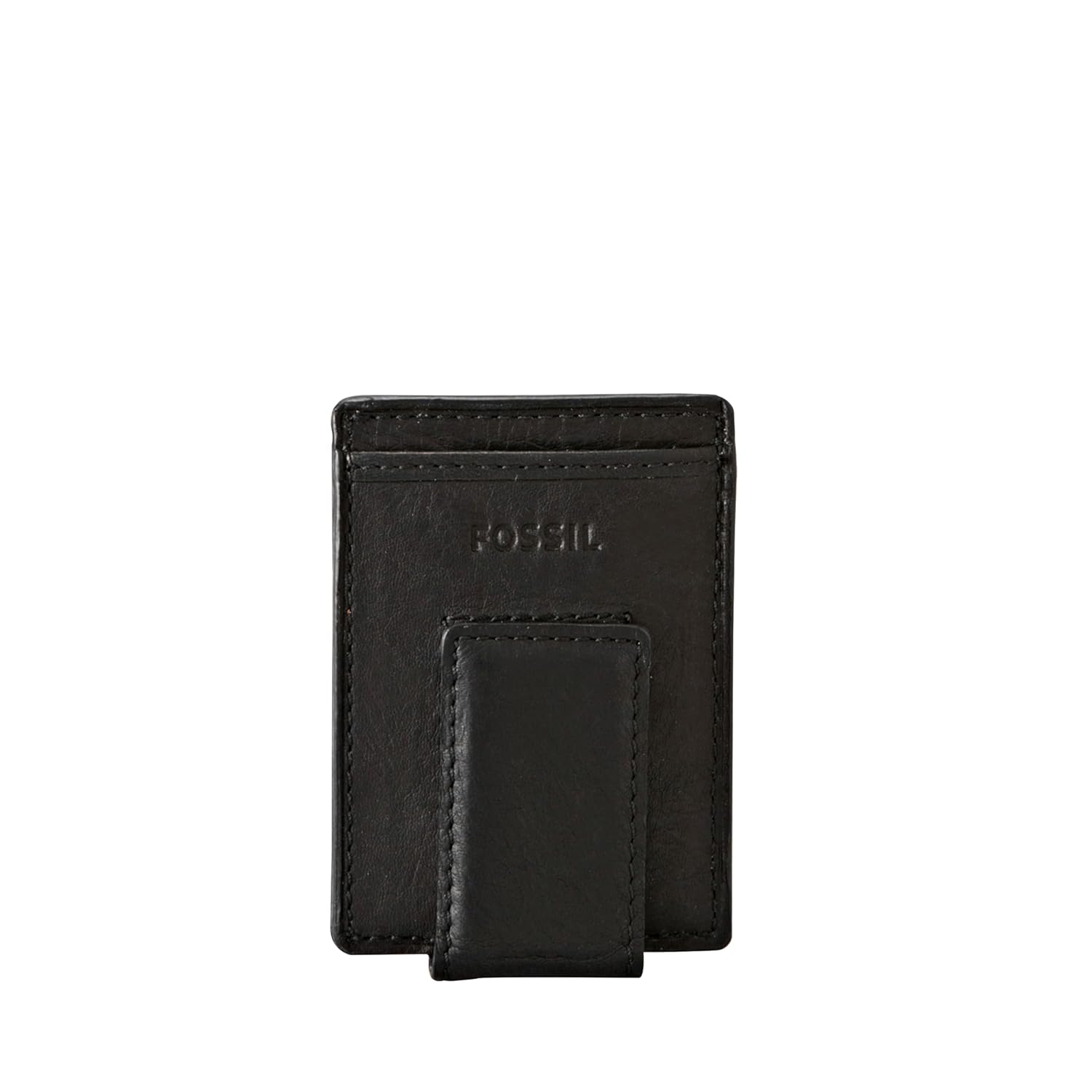 Fossil Mens Leather Minimalist Magnetic Card Case with Money Clip Front Pocket Wallet for Men