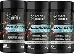 KIT Colágeno Tipo 2 com Ácido Hialurônico, Magnésio, MSM, Vitaminas D3, K2, Glucosamina e Condroitina, 270 Cápsulas de 500mg - 3 FRASCOS