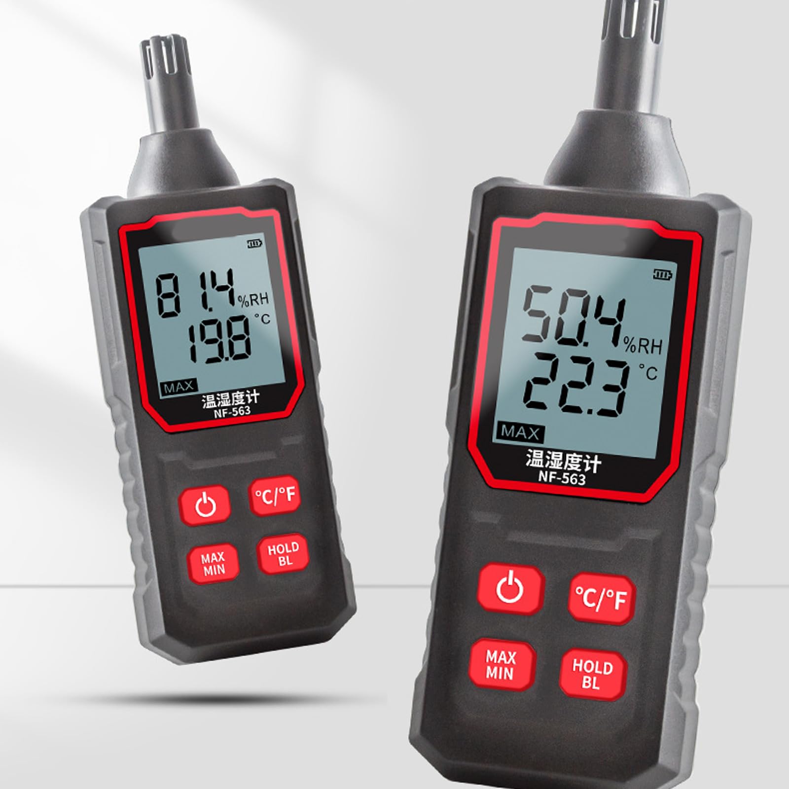 Professioneller digitaler Feuchtigkeits und Temperaturtester mit Speicherfunktion, leichtes Design für Reisen, Camping, Lagerung, Innen Feuchtigkeitstemperaturmesser