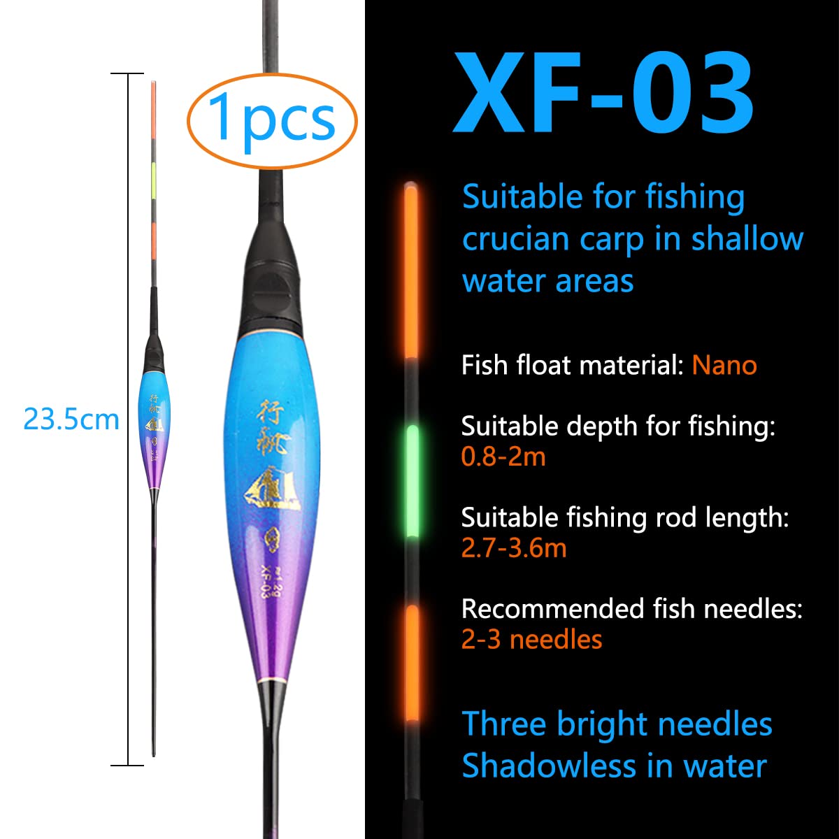 Galleggiante Pesca, Taozoey 3 Pezzi Bobber da Pesca, LED da Pesca Boa, Elettronico Luminosi Galleggianti Pesca, Galleggianti per la Pesca Notturna(Pacchetto in Tubo di PVC)