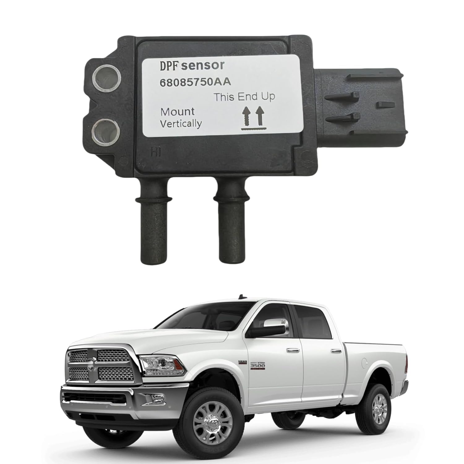 68085750AB 68085750AA Exhaust Gas Differential Pressure Sensor Diesel Particulate Filter (DPF) Pressure Sensors fits Cummins 6.7L Ram1500 2500 3500 4500 5500 13-18