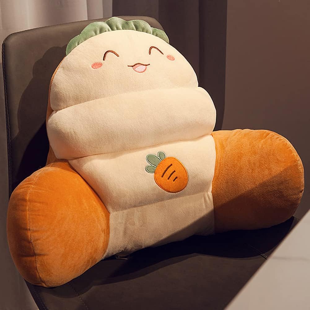 Tingting's Dream Office Chair Waist Pillow Soft Bed Rest Reading Pillow Lumbar Cushion Cartoon Reading Back Pillow Chair Cushions (65×65CM/25.59"×25.59", Strawberry)